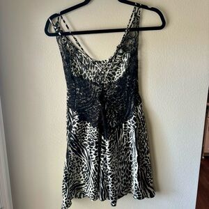 Y2K Sheer Lace Back Victoria’s Secret Vintage Zebra Nightgown Lingerie